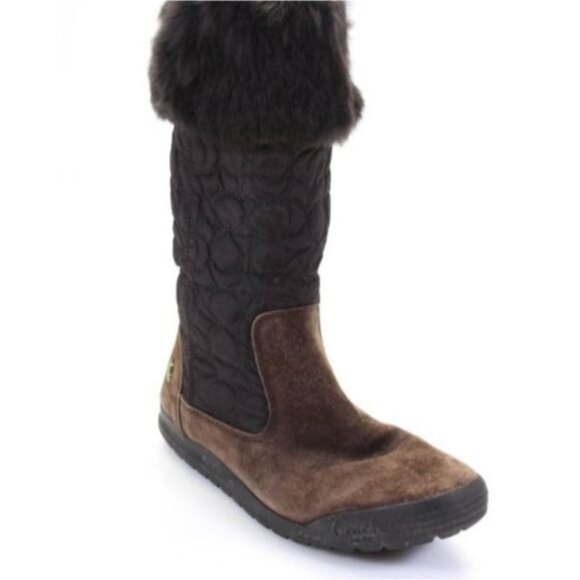 Coach Talen Winter Boots, Suede and Genuine Rabbit Fur size 8 - Picture 12 of 12